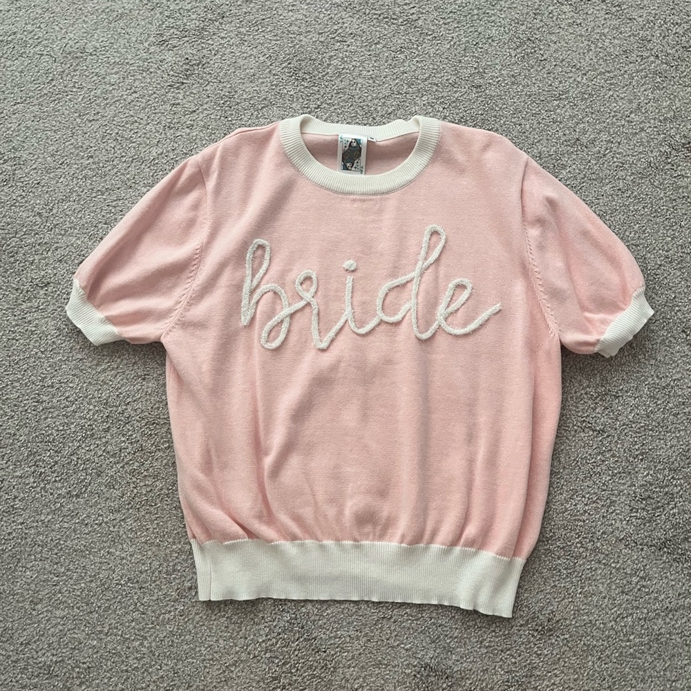 QUEEN OF SPARKLES Pink 'Bride' Short Sleeve Tee